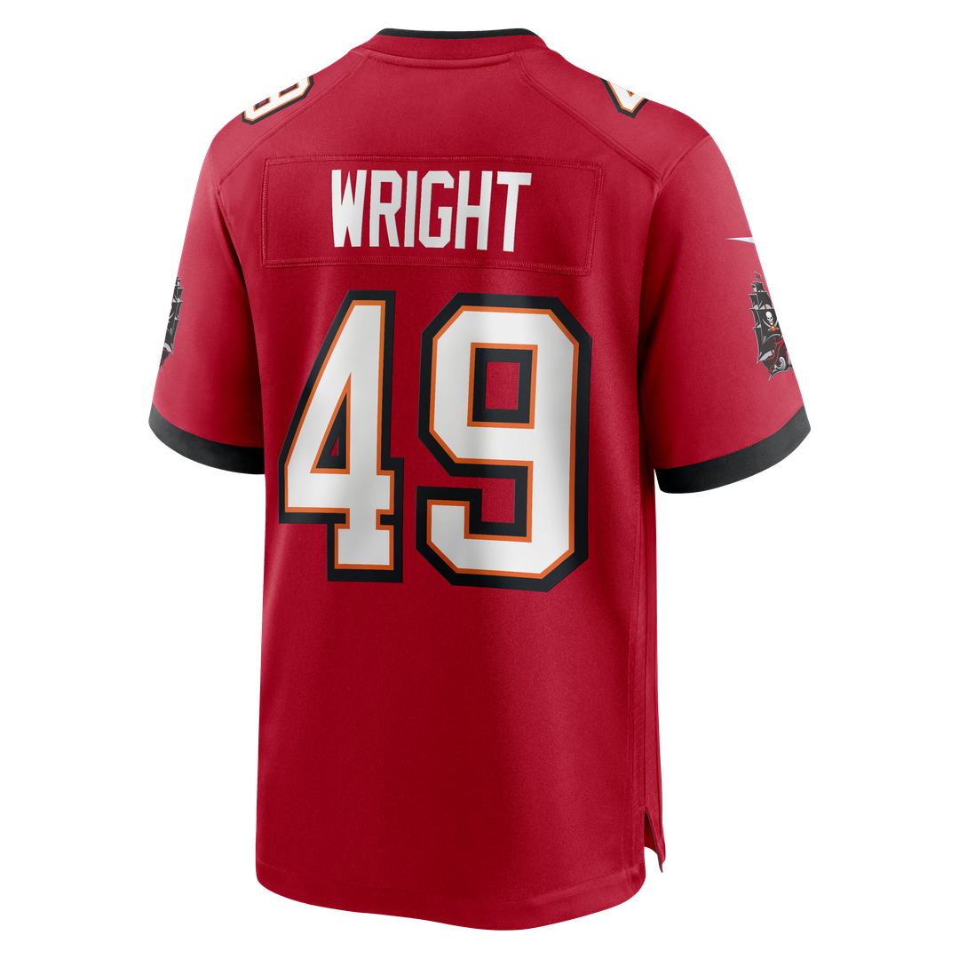 Tampa Bay Buccaneers Owen Wright Nike Red Team Game Jersey product image 3, provided for visual reference and product detail