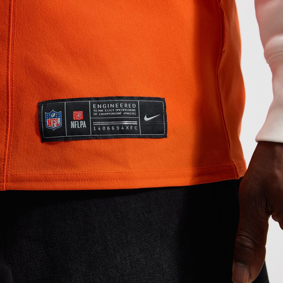 Cincinnati Bengals Joe Burrow Nike Orange Team Vapor F.U.S.E. Elite Jersey product image 10, provided for visual reference