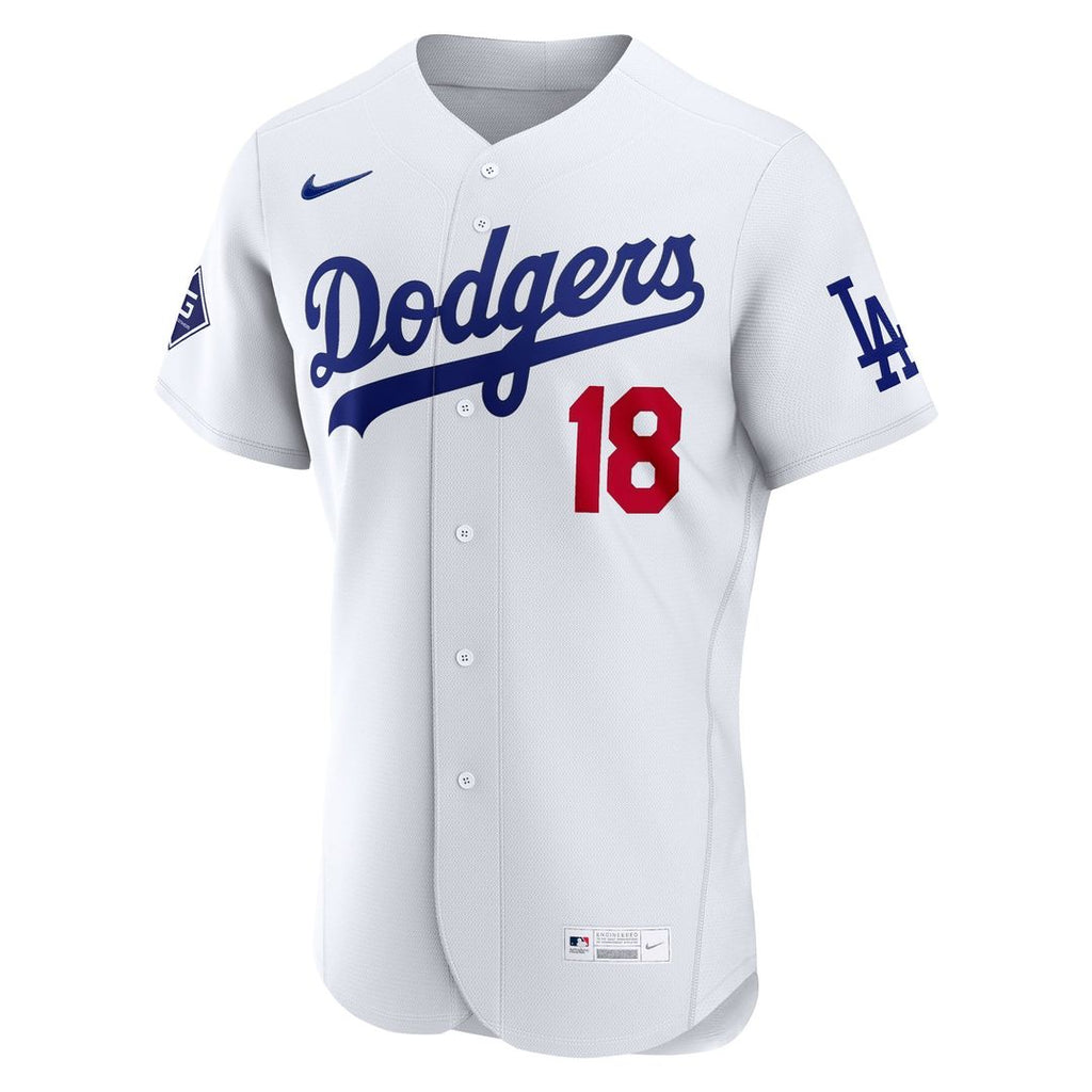 Los Angeles Dodgers Yoshinobu Yamamoto Nike White Home Authentic Sponsor Patch Jersey product image 2, provided for visual