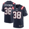 New England Patriots Rhamondre Stevenson Nike Navy Game Jersey product image 1, provided for visual reference and product
