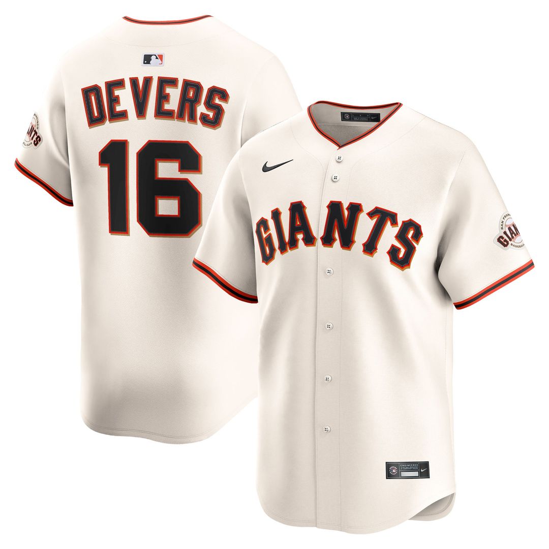 San Francisco Giants Rafael Devers Nike Cream Home Limited Player Jersey product image 1, provided for visual reference and