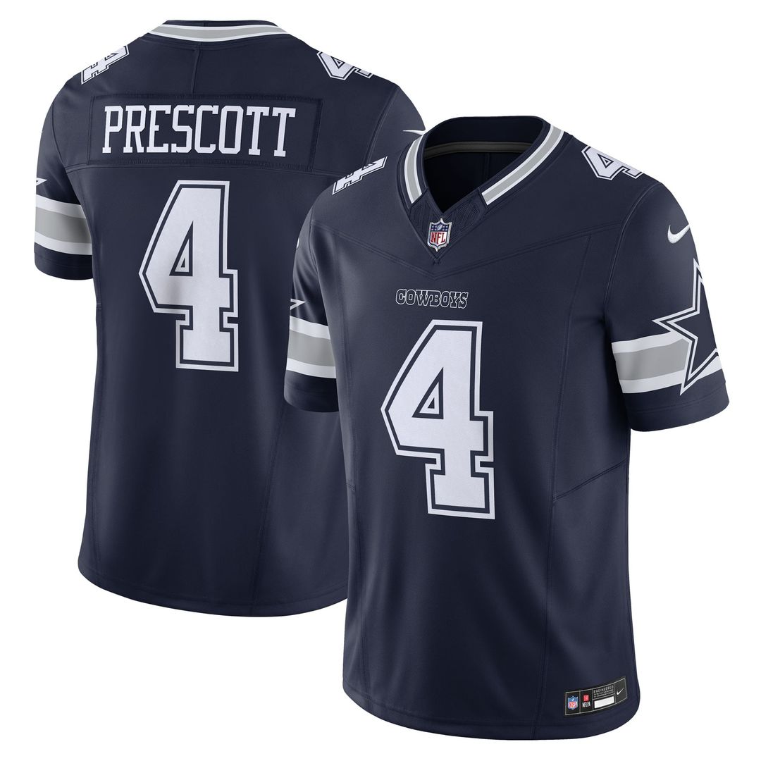 Dallas Cowboys Dak Prescott Nike Navy Vapor F.U.S.E. Limited Jersey product image 1, provided for visual reference and