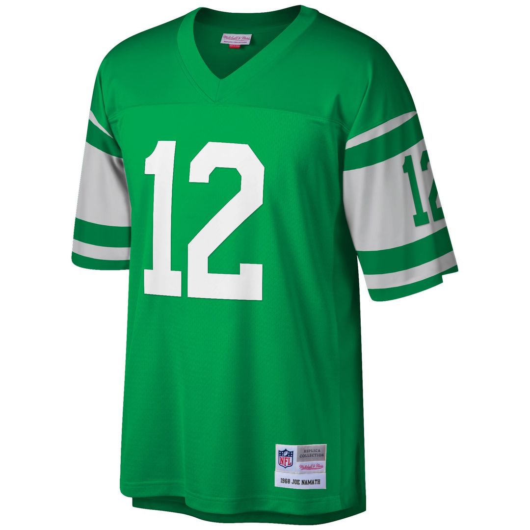 New York Jets Joe Namath Mitchell & Ness Green Big & Tall 1968 Retired Player Replica Jersey product image 2, provided for