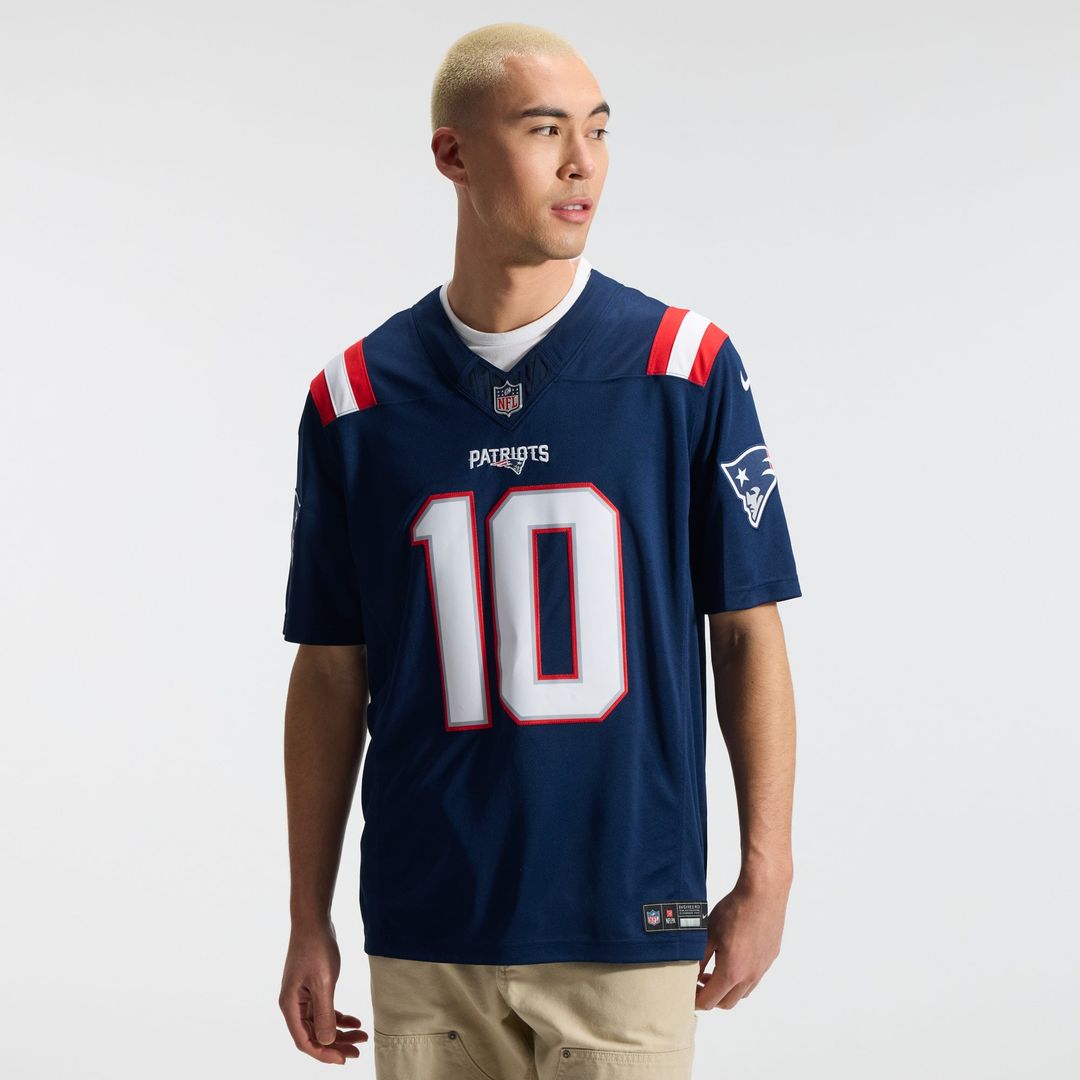 New England Patriots Drake Maye Nike Navy Team Vapor F.U.S.E. Stitched Limited Jersey product image 2, provided for visual