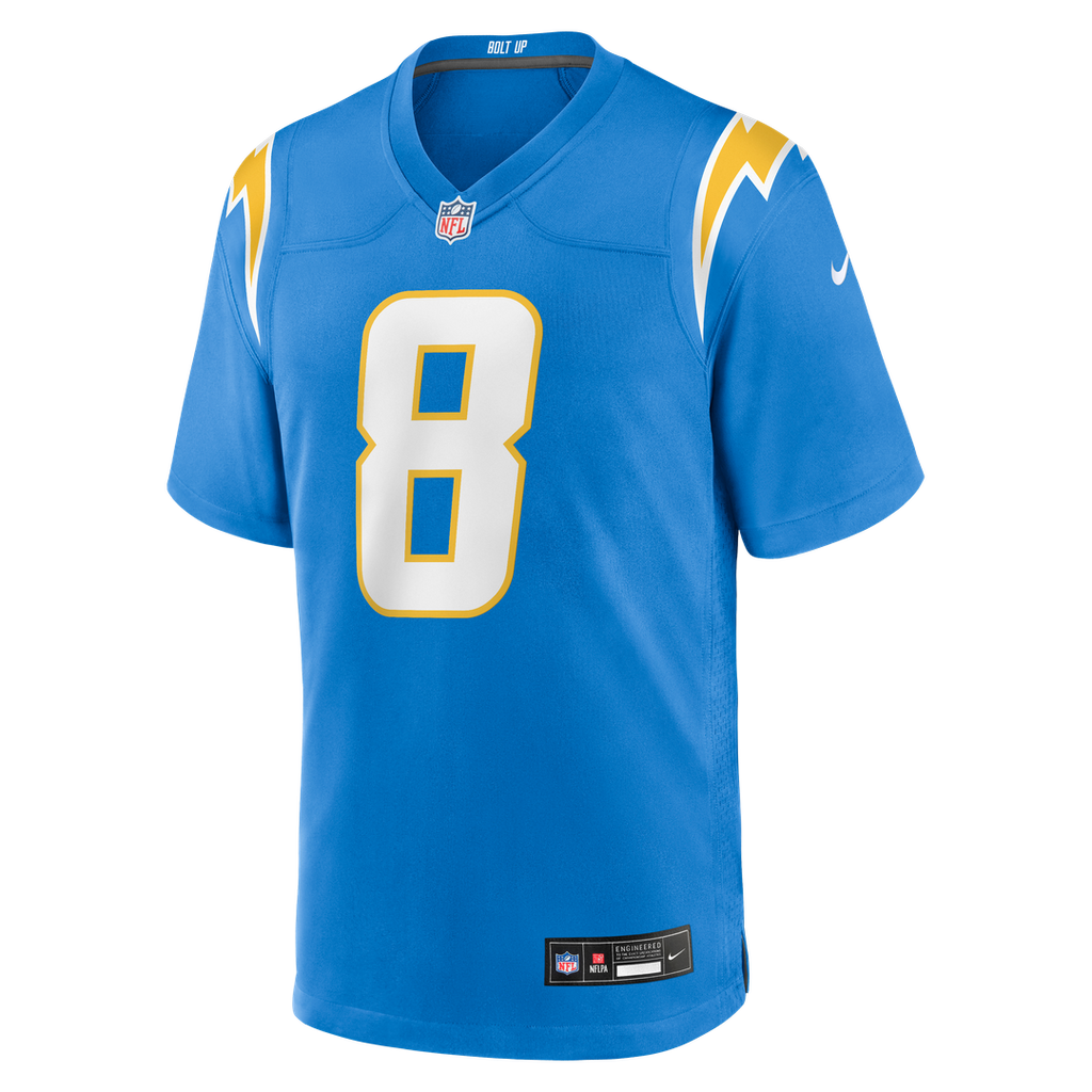 Los Angeles Chargers Omarion Hampton Nike Powder Blue Team Game Jersey product image 2, provided for visual reference and