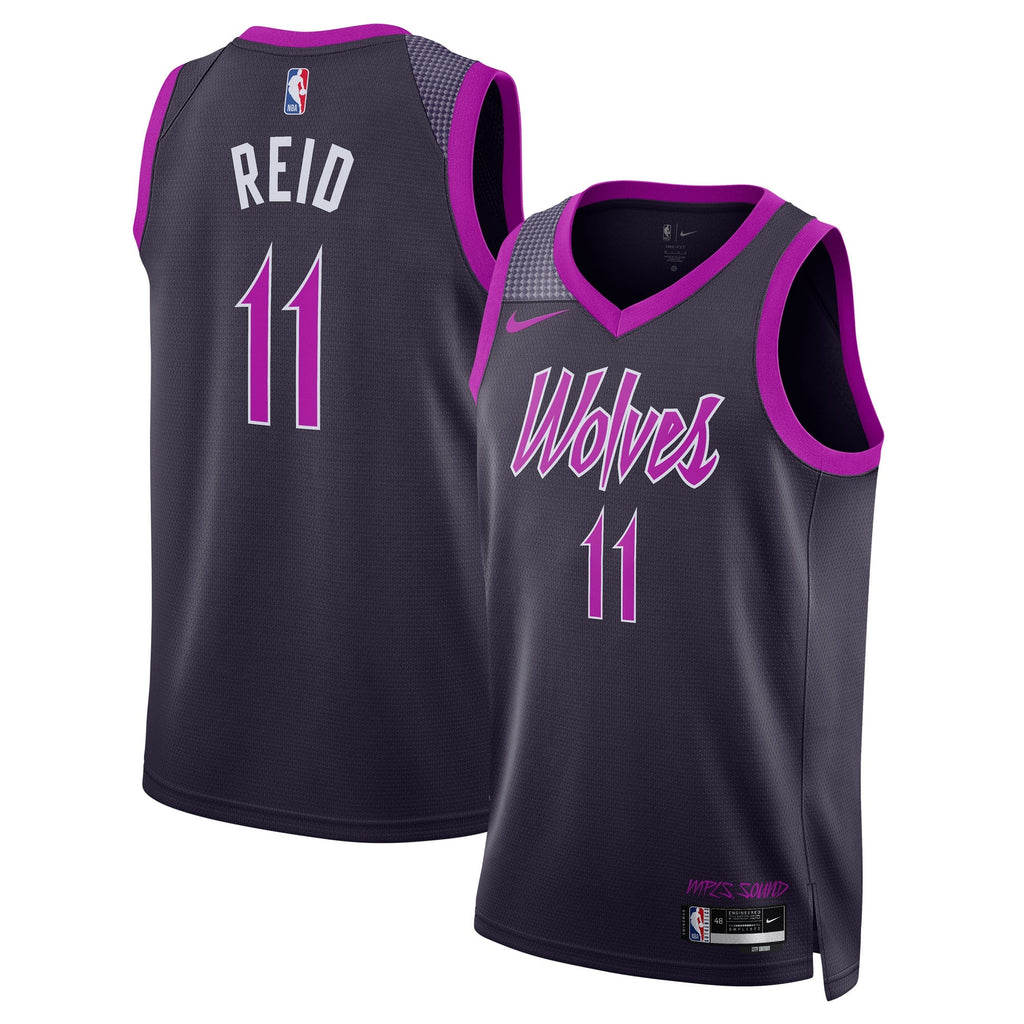 Minnesota Timberwolves Nike 2025/26 City Edition Swingman Jersey - Black - Naz Reid - Unisex product image 2, provided for