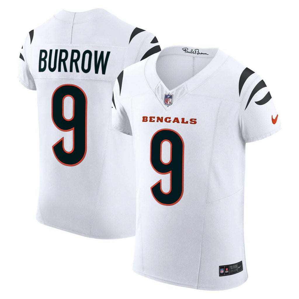 Cincinnati Bengals Joe Burrow Nike White Vapor F.U.S.E. Elite Jersey product image 1, provided for visual reference and