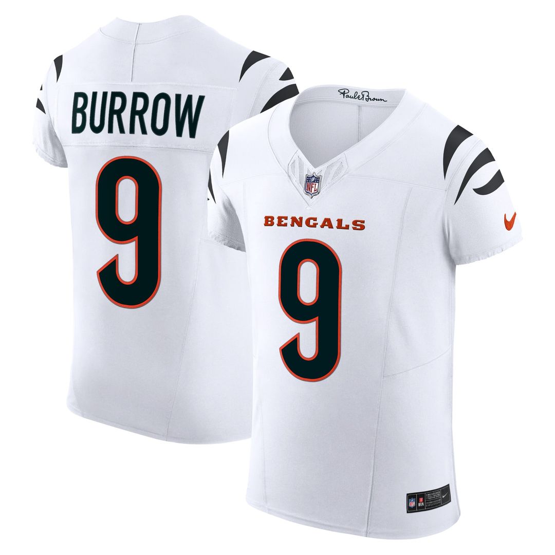 Cincinnati Bengals Joe Burrow Nike White Vapor F.U.S.E. Elite Jersey product image 1, provided for visual reference and