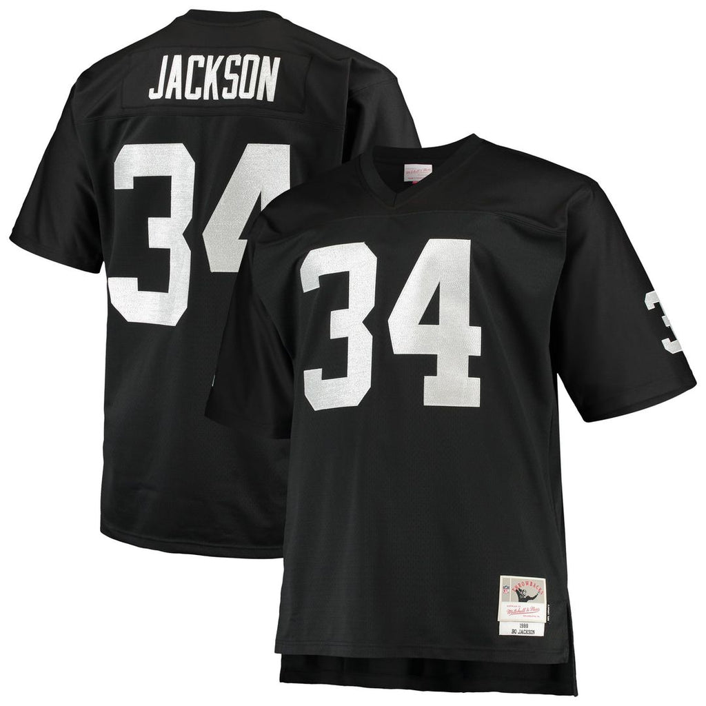 Las Vegas Raiders Bo Jackson Mitchell & Ness Black Big & Tall 1988 Retired Player Replica Jersey product image 4, provided