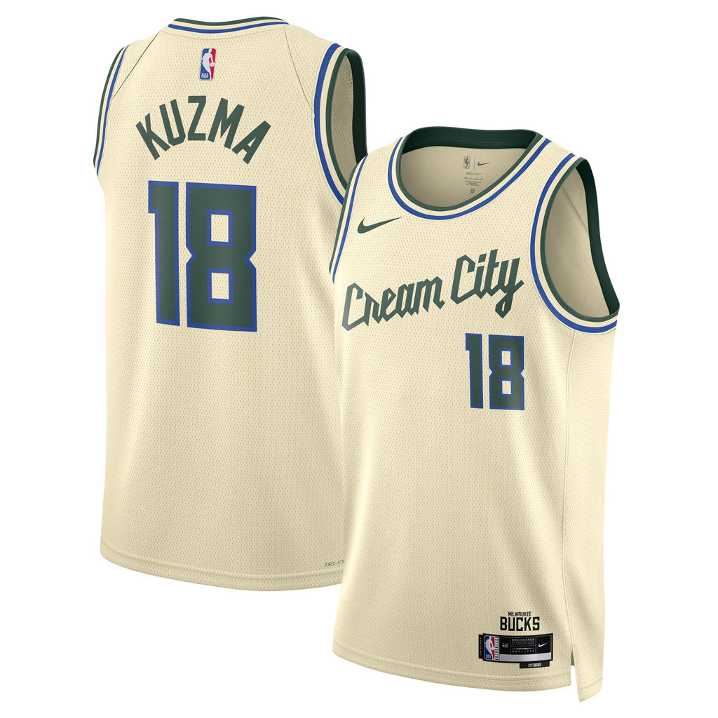 Milwaukee Bucks Nike 2025/26 City Edition Swingman Jersey - Cream - Kyle Kuzma - Unisex product image 2, provided for visual