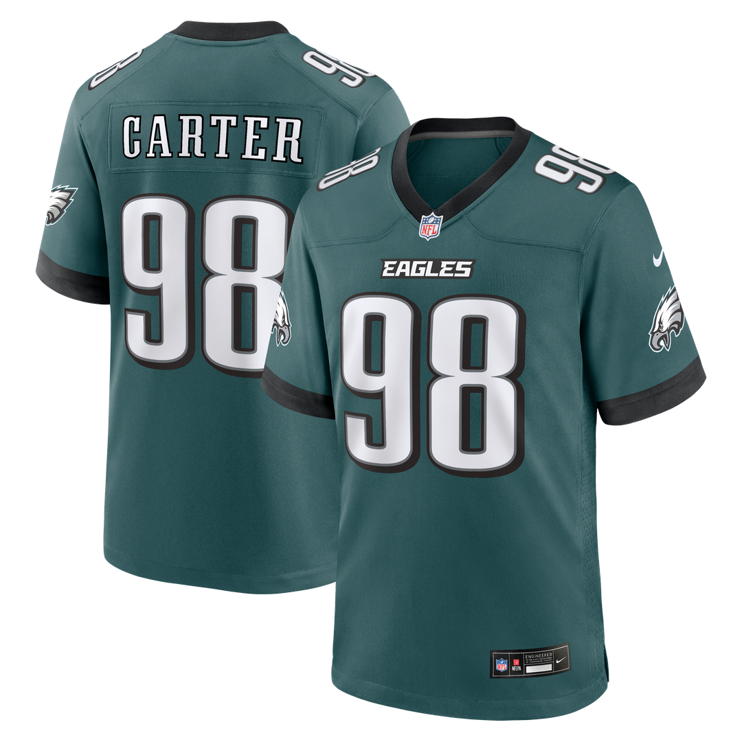 Philadelphia Eagles Jalen Carter Nike Midnight Green Team Game Jersey product image 4, provided for visual reference and