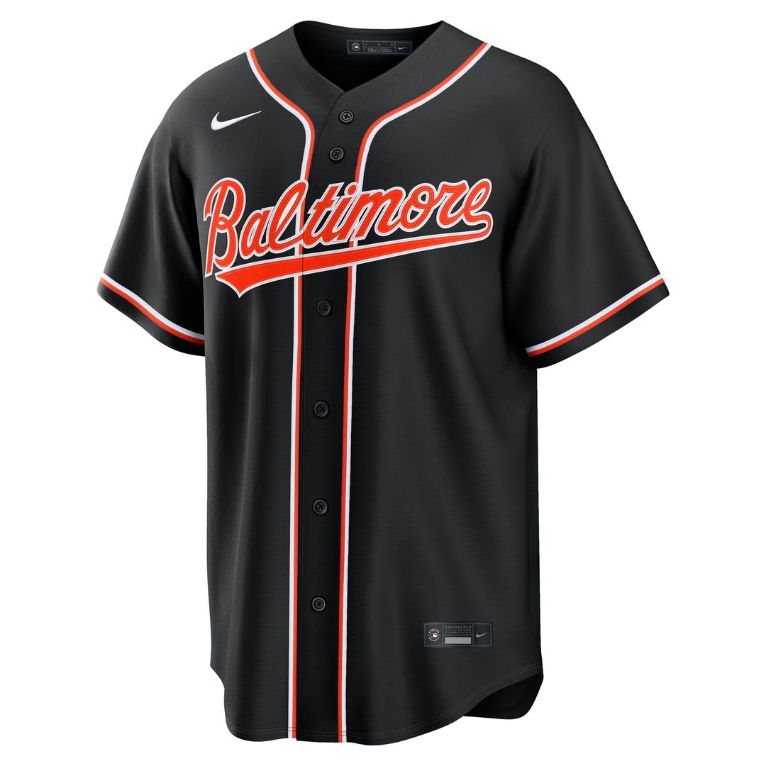 Baltimore Orioles Nike Fashion Replica Black Out Jersey product image 2, provided for visual reference and product detail