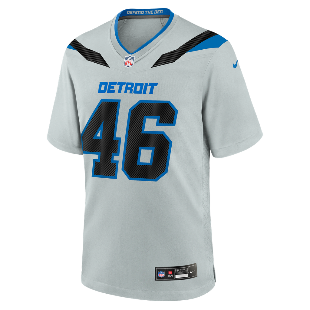 Detroit Lions Jack Campbell Nike Silver 2026 Rivalries Collection Game Jersey product image 2, provided for visual reference