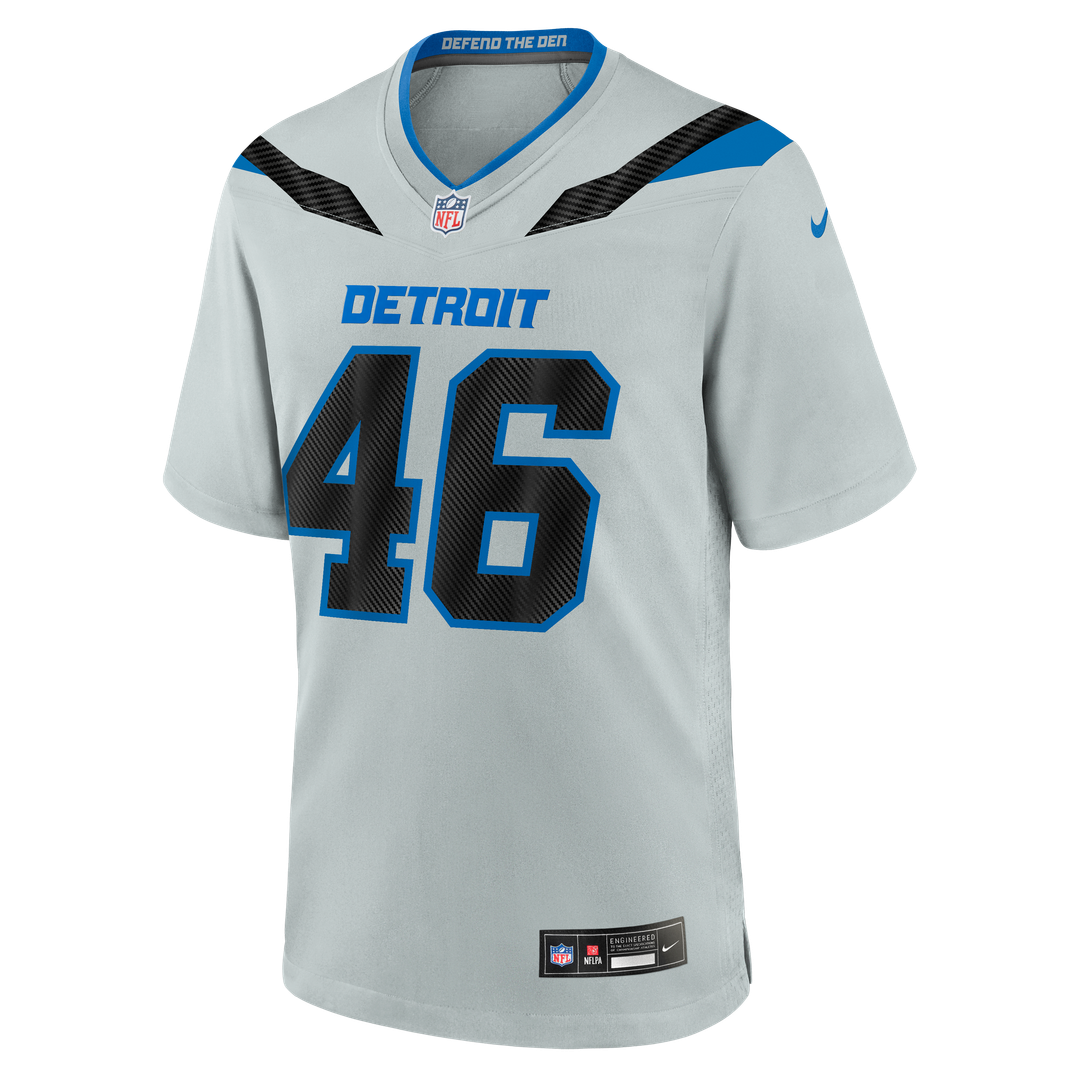 Detroit Lions Jack Campbell Nike Silver 2026 Rivalries Collection Game Jersey product image 2, provided for visual reference