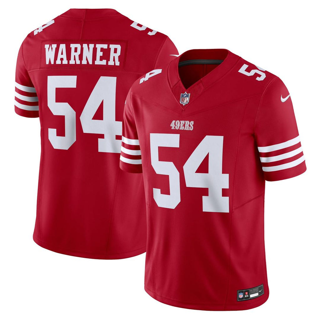 San Francisco 49ers Fred Warner Nike Scarlet Vapor F.U.S.E. Limited Jersey product image 1, provided for visual reference