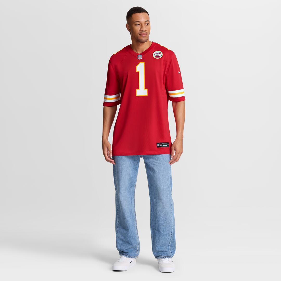 Kansas City Chiefs Number 1 Groom Nike Red Game Jersey product image 7, provided for visual reference and product detail