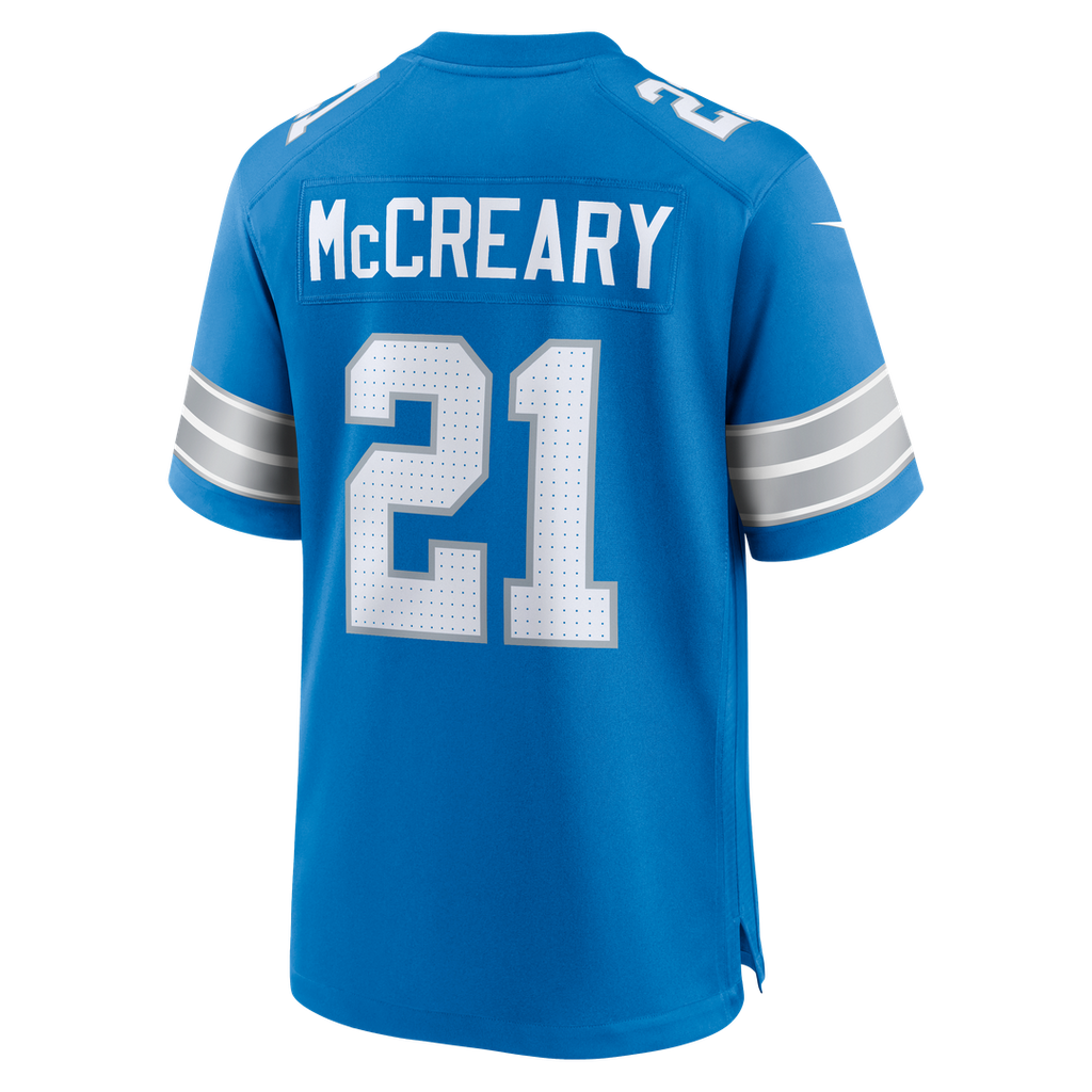 Detroit Lions Roger McCreary Nike Blue Team Game Jersey product image 3, provided for visual reference and product detail