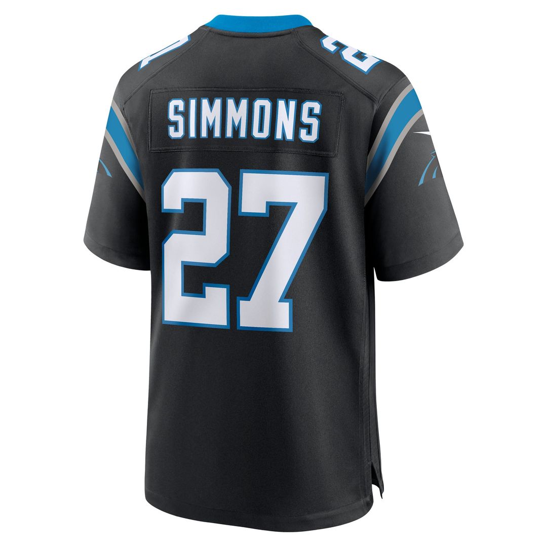 Carolina Panthers Isaiah Simmons Nike Black Team Game Jersey product image 3, provided for visual reference and product