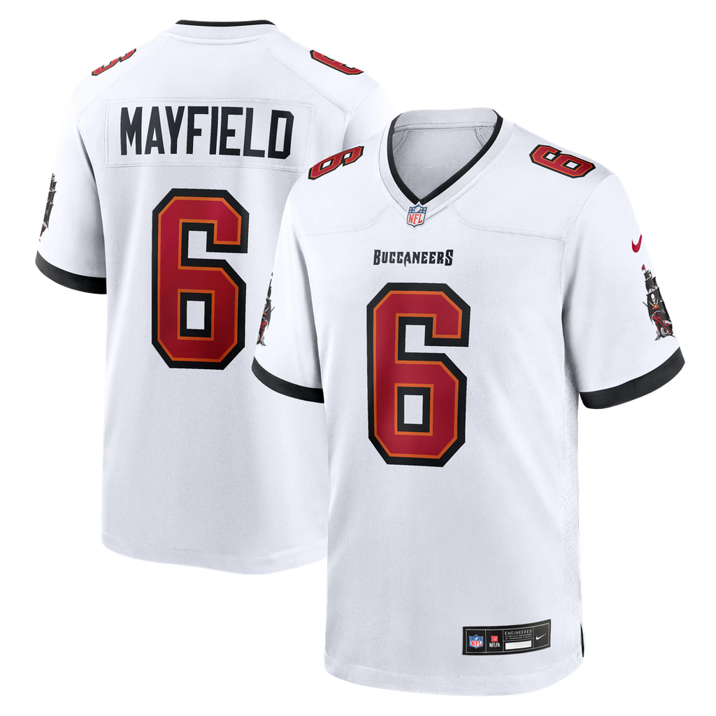 Tampa Bay Buccaneers Baker Mayfield Nike White Away Game Jersey product image 14, provided for visual reference and product