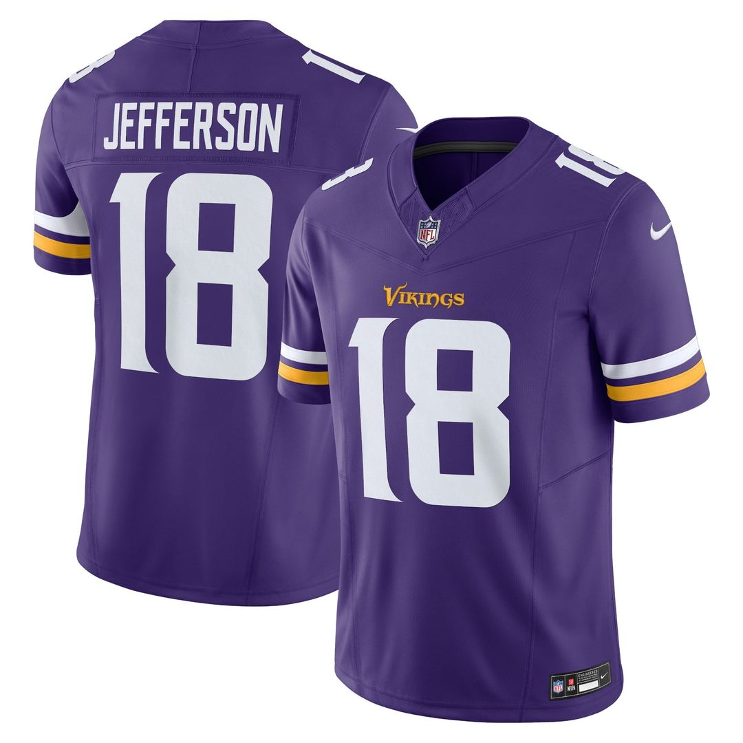 Minnesota Vikings Justin Jefferson Nike Purple Vapor F.U.S.E. Limited Jersey product image 1, provided for visual reference