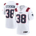 New England Patriots Rhamondre Stevenson Nike White Game Player Jersey product image 1, provided for visual reference and