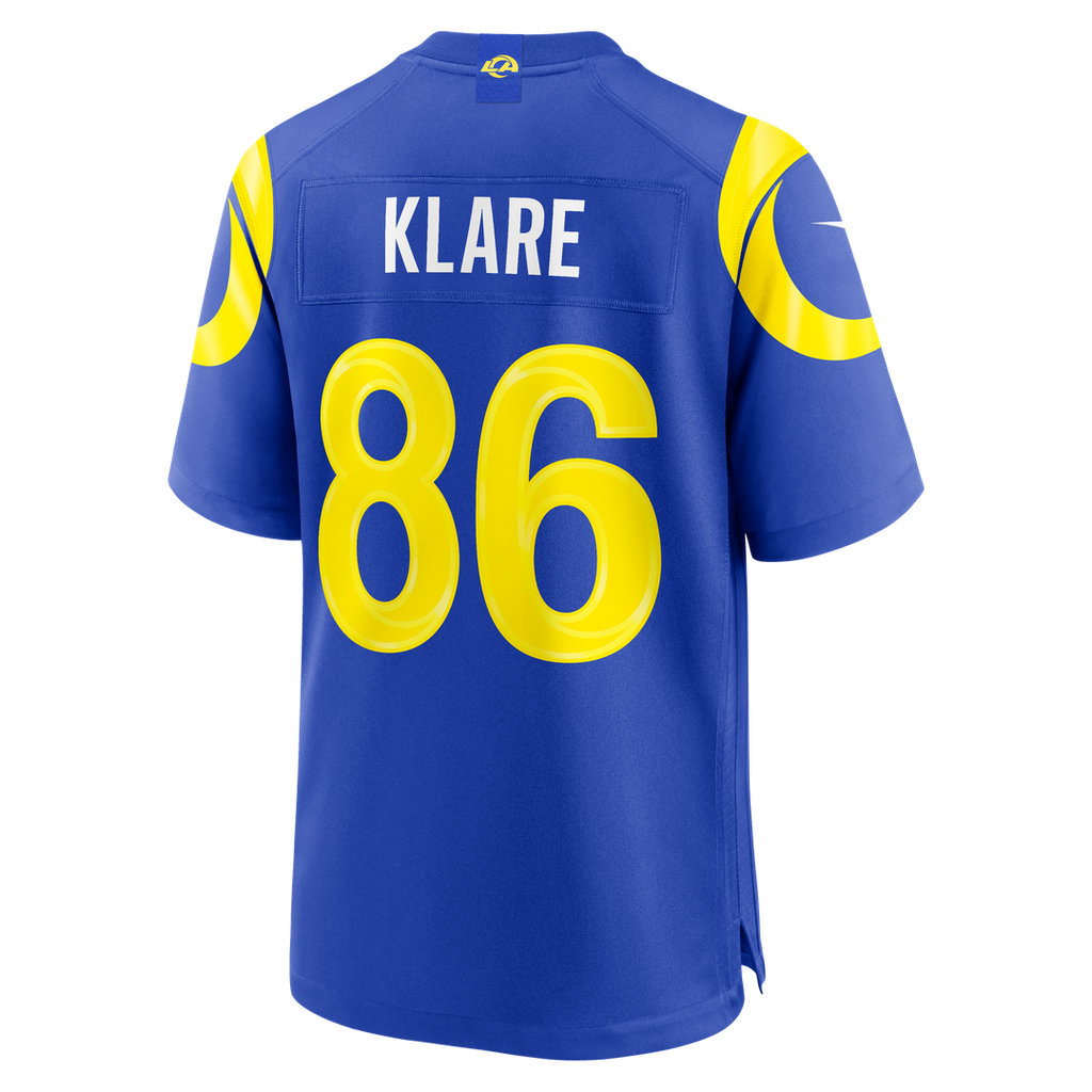 Los Angeles Rams Max Klare Nike Royal Team Game Jersey product image 3, provided for visual reference and product detail