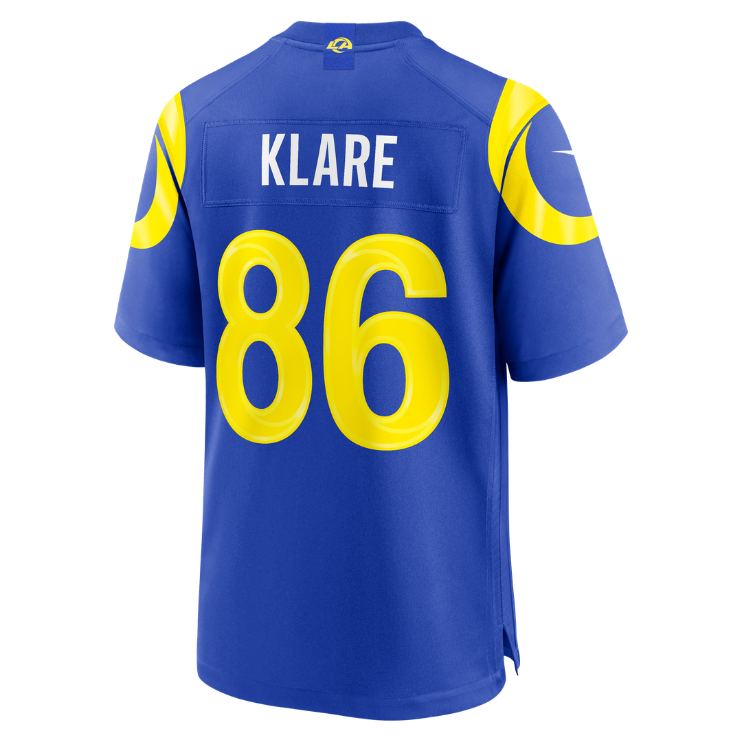 Los Angeles Rams Max Klare Nike Royal Team Game Jersey product image 3, provided for visual reference and product detail