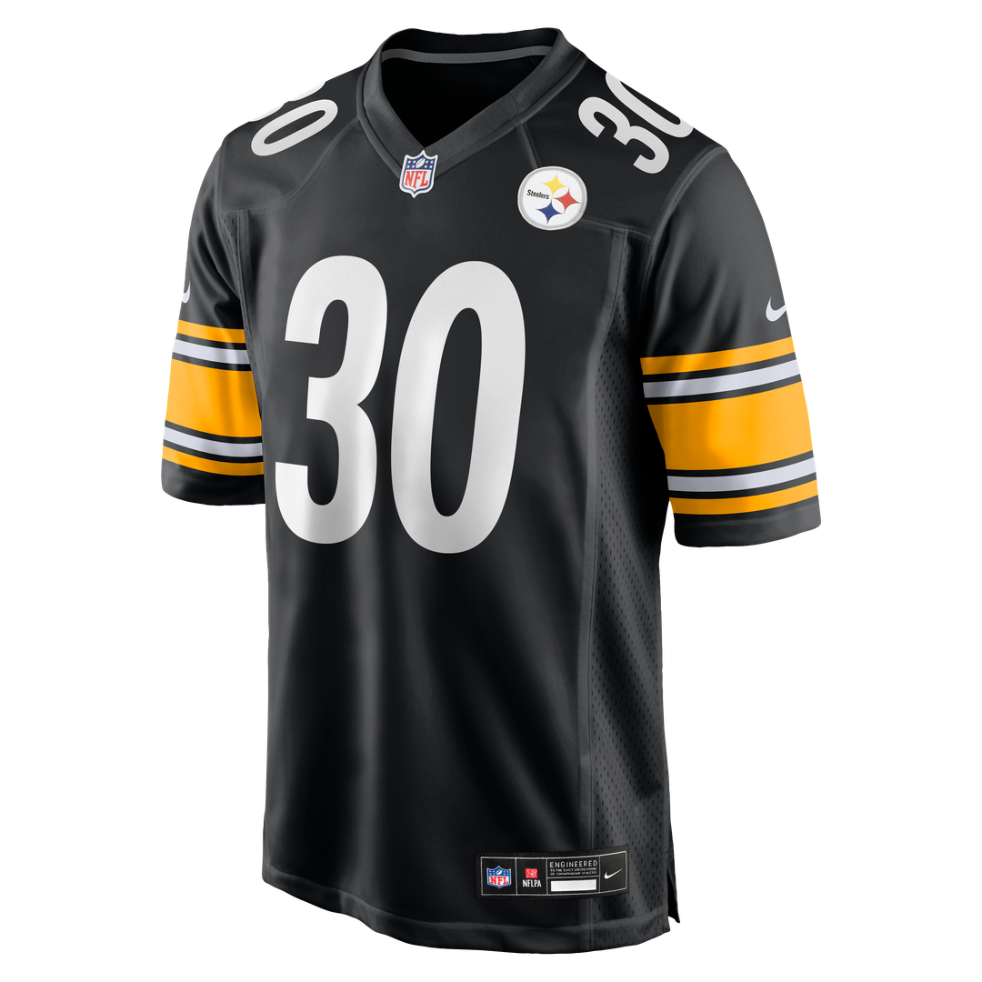 Pittsburgh Steelers Jaylen Warren Nike Black Game Player Jersey product image 2, provided for visual reference and product