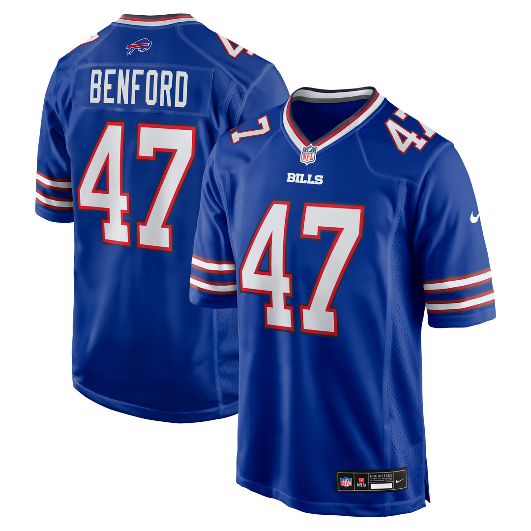 Buffalo Bills Christian Benford Nike Royal Game Jersey product image 1, provided for visual reference and product detail