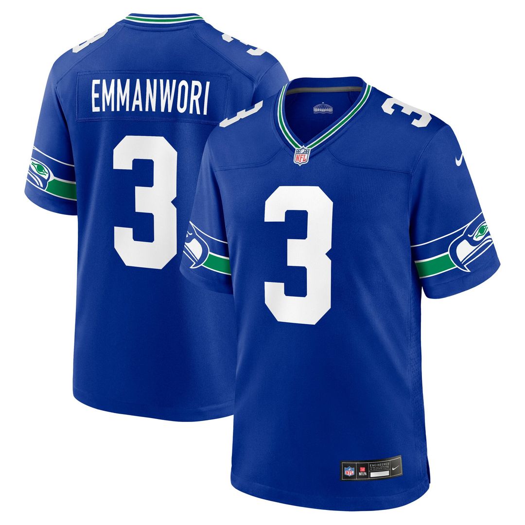 Seattle Seahawks Nick Emmanwori Nike College Navy Team Game Jersey product image 16, provided for visual reference and