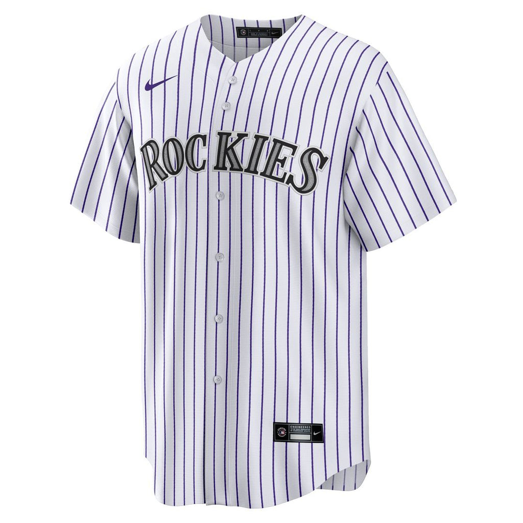 Colorado Rockies Jordan Beck Nike White Home Replica Jersey product image 2, provided for visual reference and product