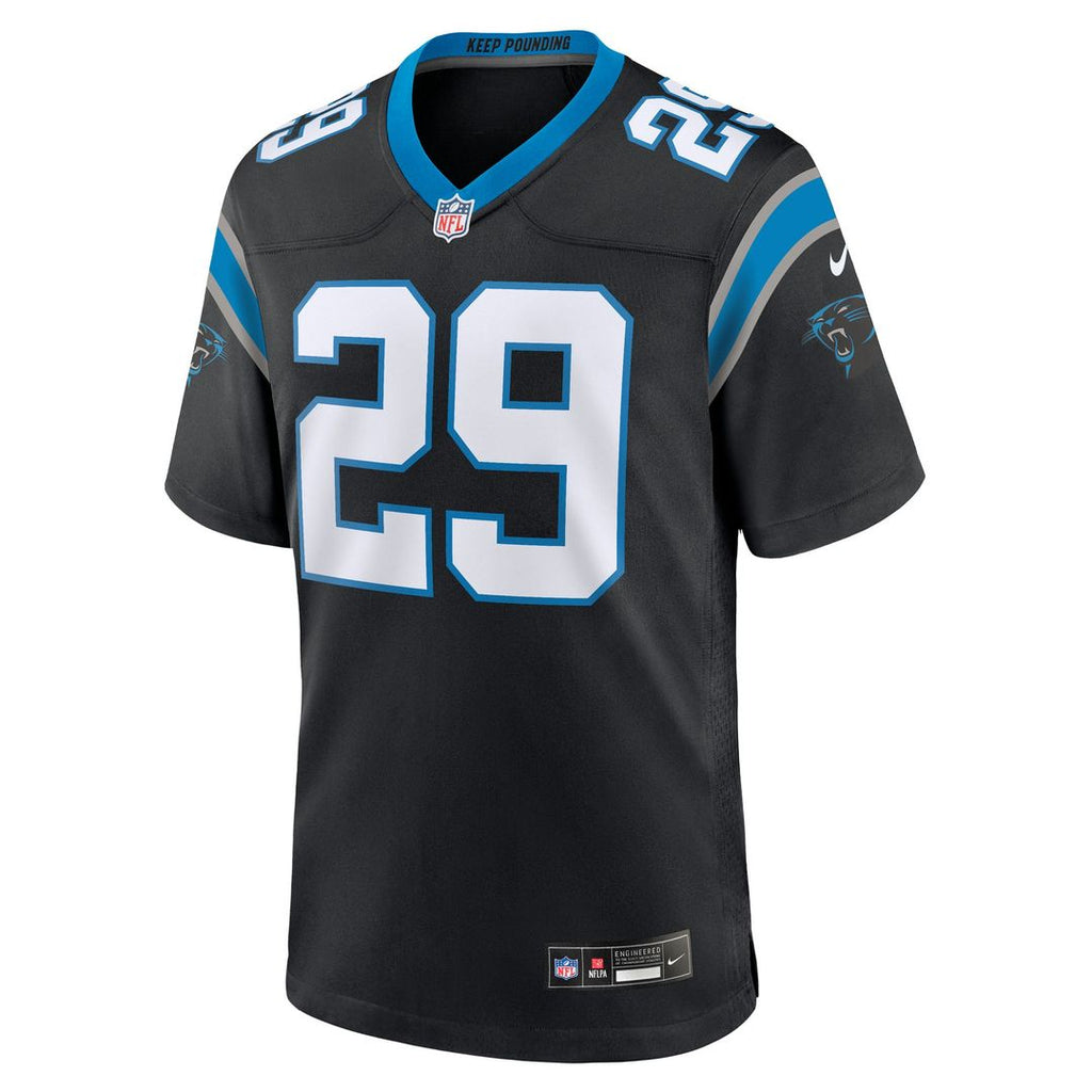 Carolina Panthers Akayleb Evans Nike Black Team Game Jersey product image 2, provided for visual reference and product