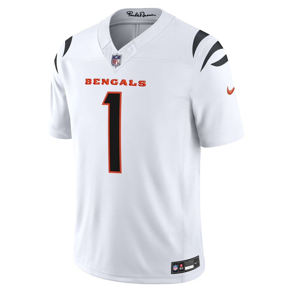 Cincinnati Bengals Ja'Marr Chase Nike White Vapor F.U.S.E. Stitched Limited Jersey product image 2, provided for visual