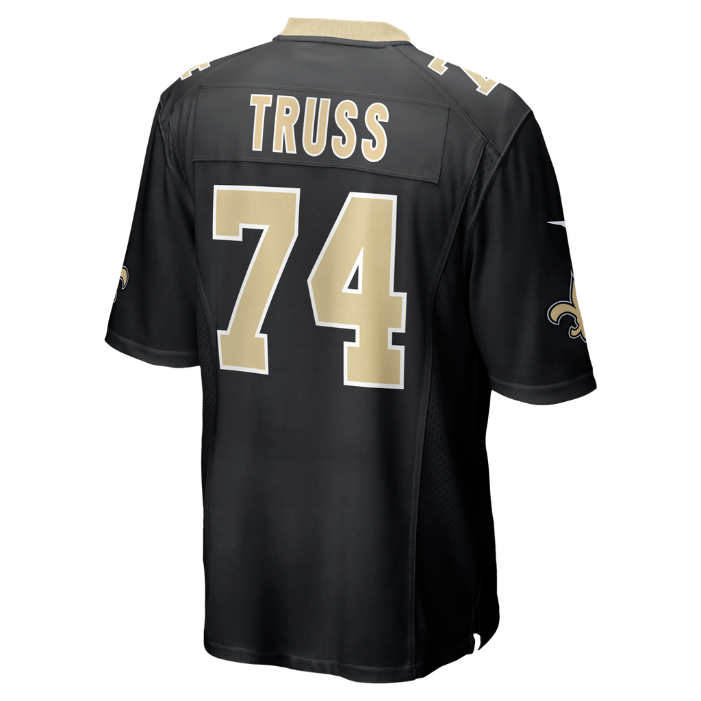 New Orleans Saints Xavier Truss Nike Black Team Game Jersey product image 3, provided for visual reference and product