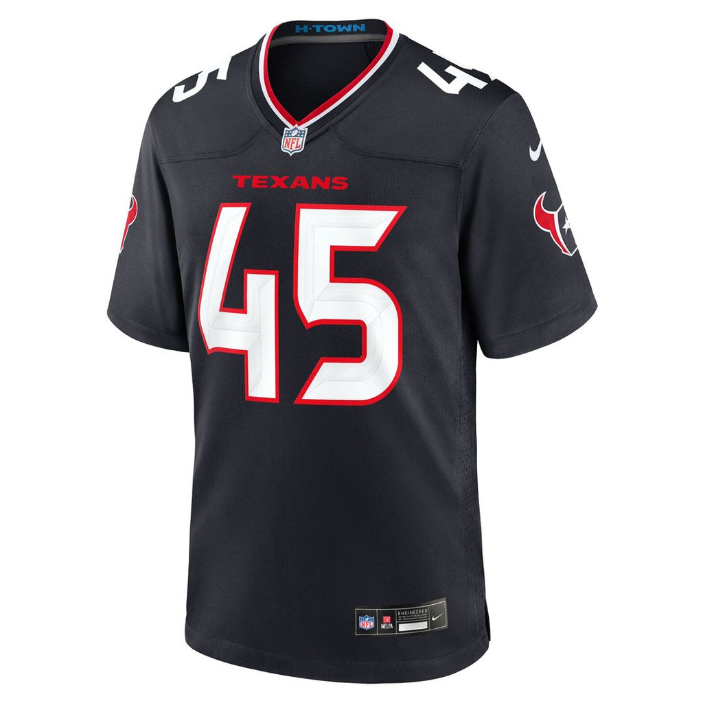 Houston Texans E.J. Speed Nike Navy Team Game Jersey product image 2, provided for visual reference and product detail review