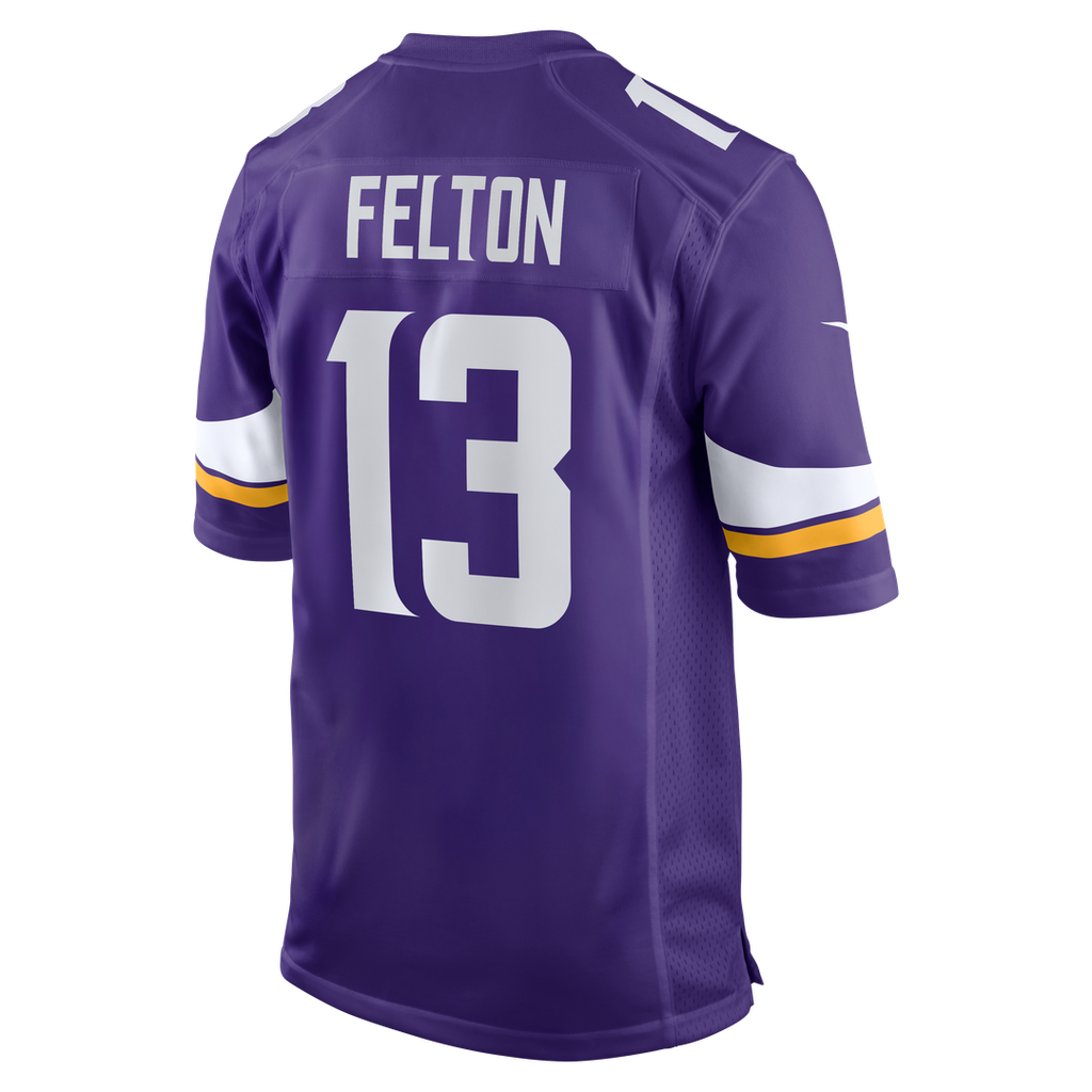 Minnesota Vikings Tai Felton Nike Purple Team Game Jersey product image 3, provided for visual reference and product detail
