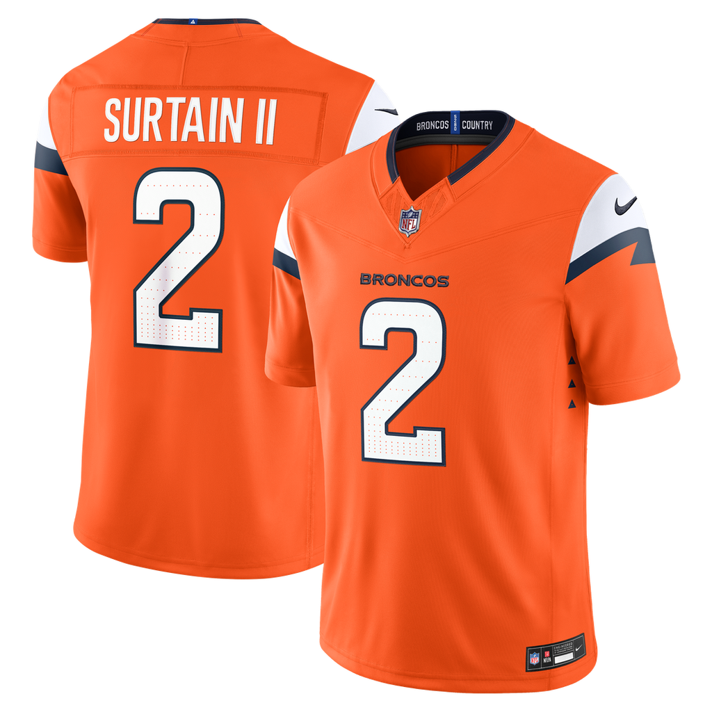 Denver Broncos Pat Surtain II Nike White Vapor F.U.S.E. Stitched Limited Jersey product image 7, provided for visual