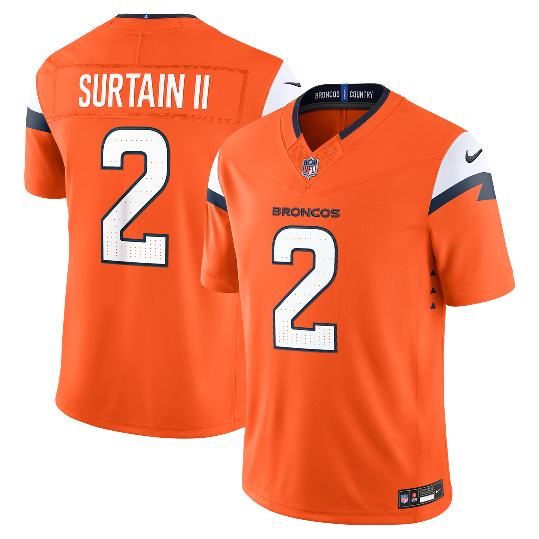Denver Broncos Pat Surtain II Nike White Vapor F.U.S.E. Stitched Limited Jersey product image 7, provided for visual
