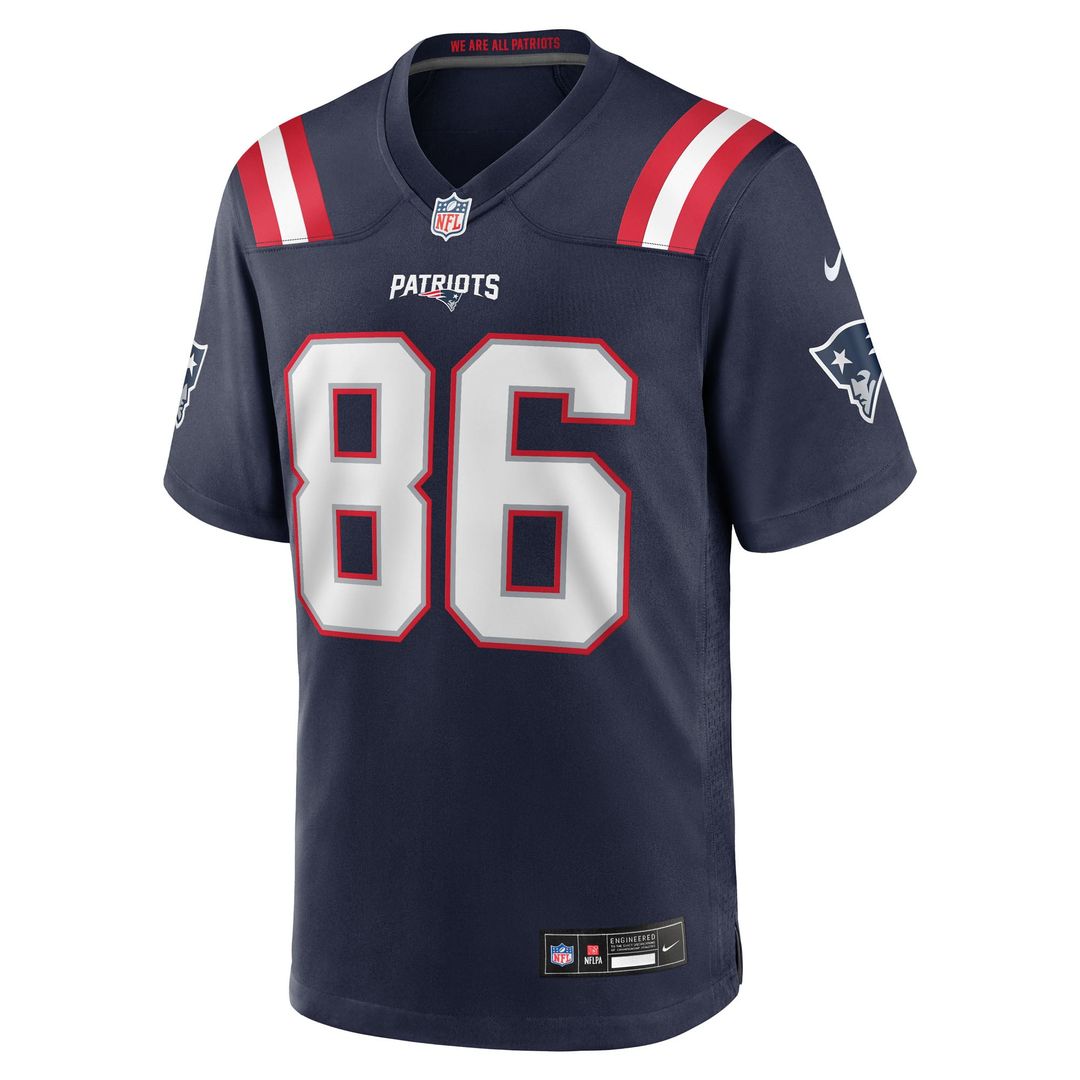 New England Patriots Efton Chism III Nike Navy Team Game Jersey product image 2, provided for visual reference and product