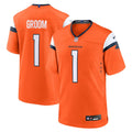 Denver Broncos Number 1 Groom Nike Orange Game Jersey product image 1, provided for visual reference and product detail