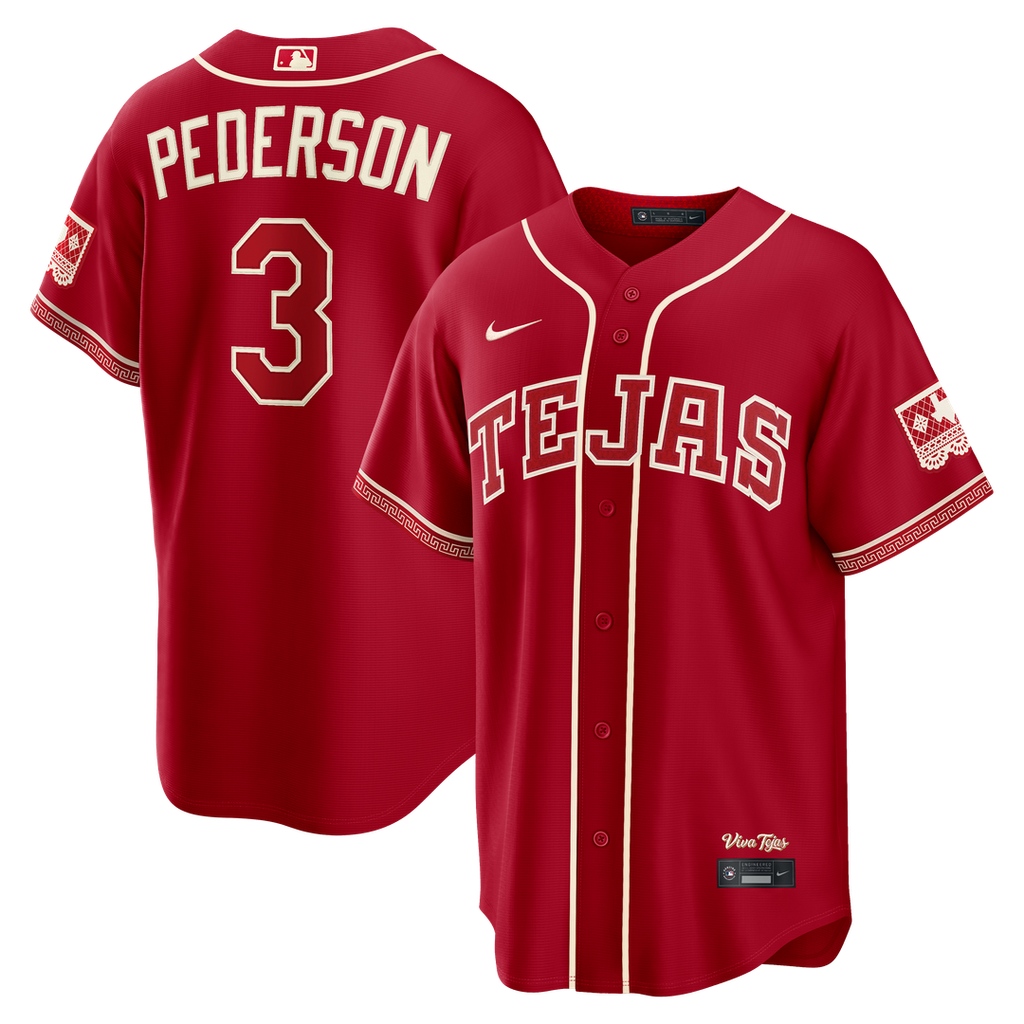 Texas Rangers Joc Pederson Nike Red 2026 City Connect Stadium Jersey product image 1, provided for visual reference and
