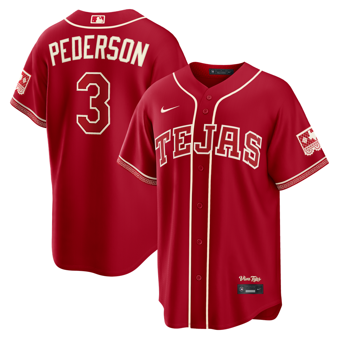 Texas Rangers Joc Pederson Nike Red 2026 City Connect Stadium Jersey product image 1, provided for visual reference and