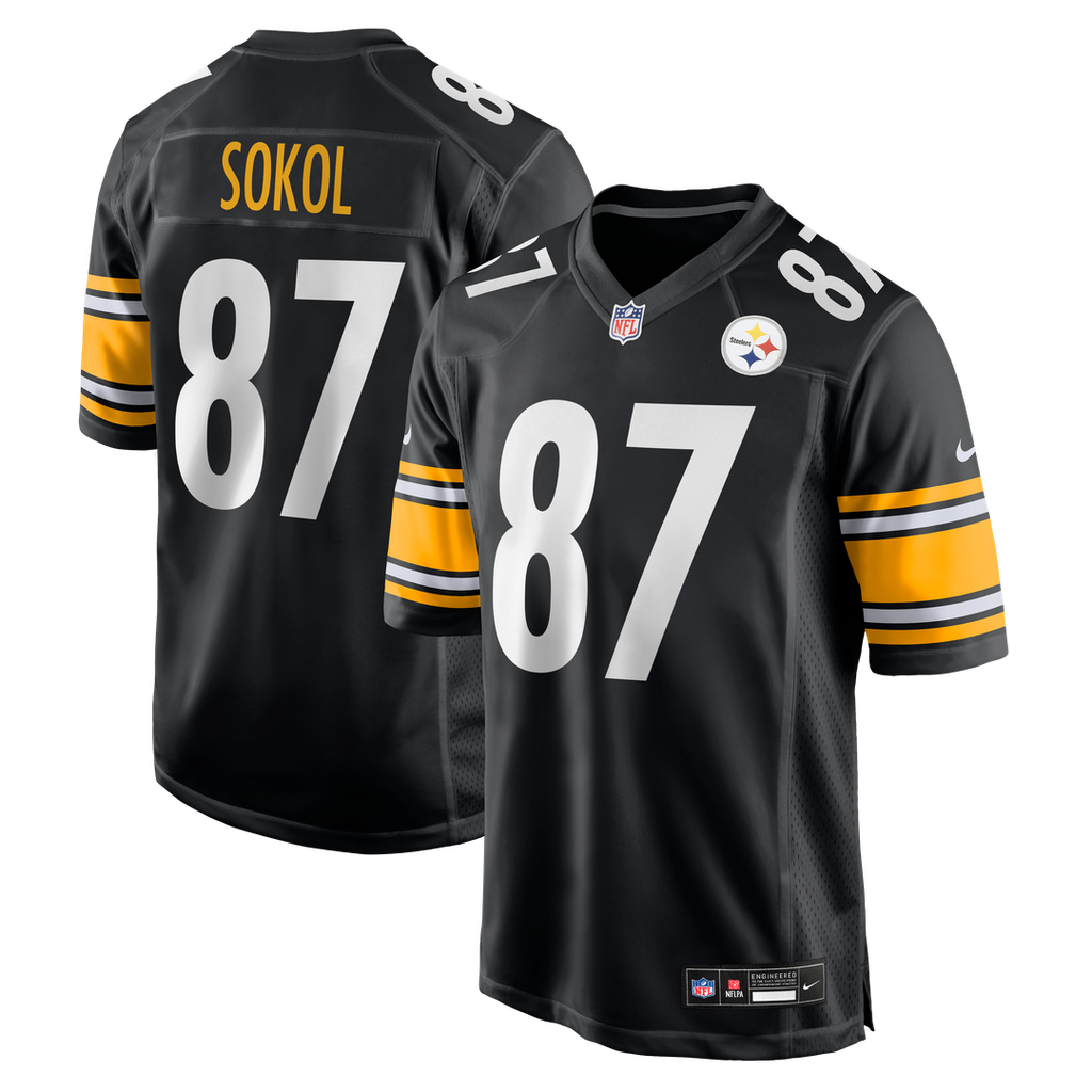 Pittsburgh Steelers Matt Sokol Nike Black Team Game Jersey product image 1, provided for visual reference and product detail