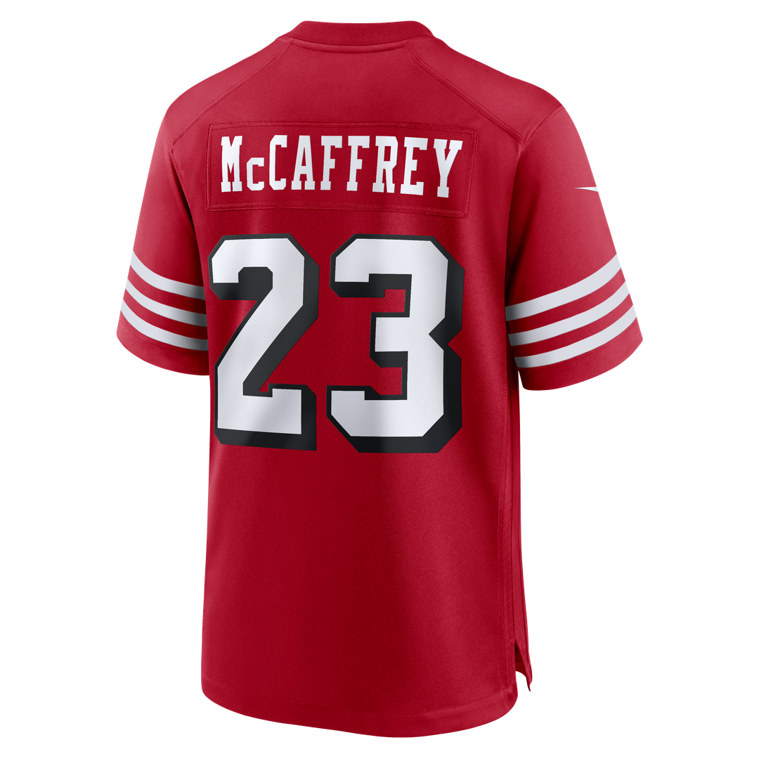 San Francisco 49ers Christian McCaffrey Nike Scarlet Alternate Game Player Jersey product image 7, provided for visual