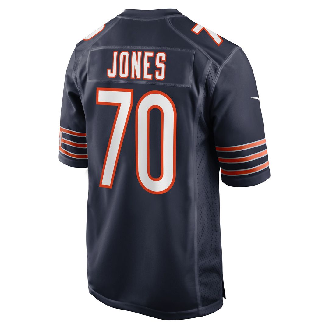 Chicago Bears Braxton Jones Nike Navy Game Player Jersey product image 3, provided for visual reference and product detail