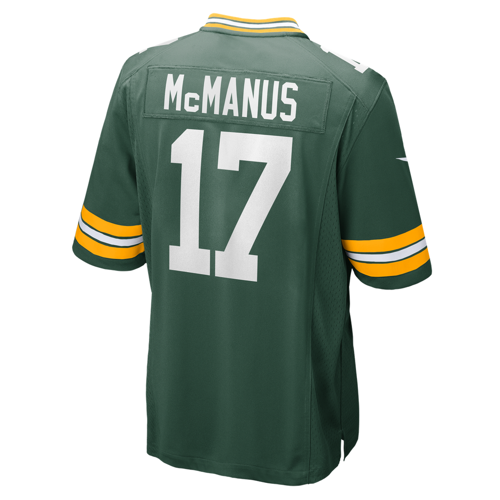 Green Bay Packers Brandon McManus Nike Green Team Game Jersey product image 3, provided for visual reference and product