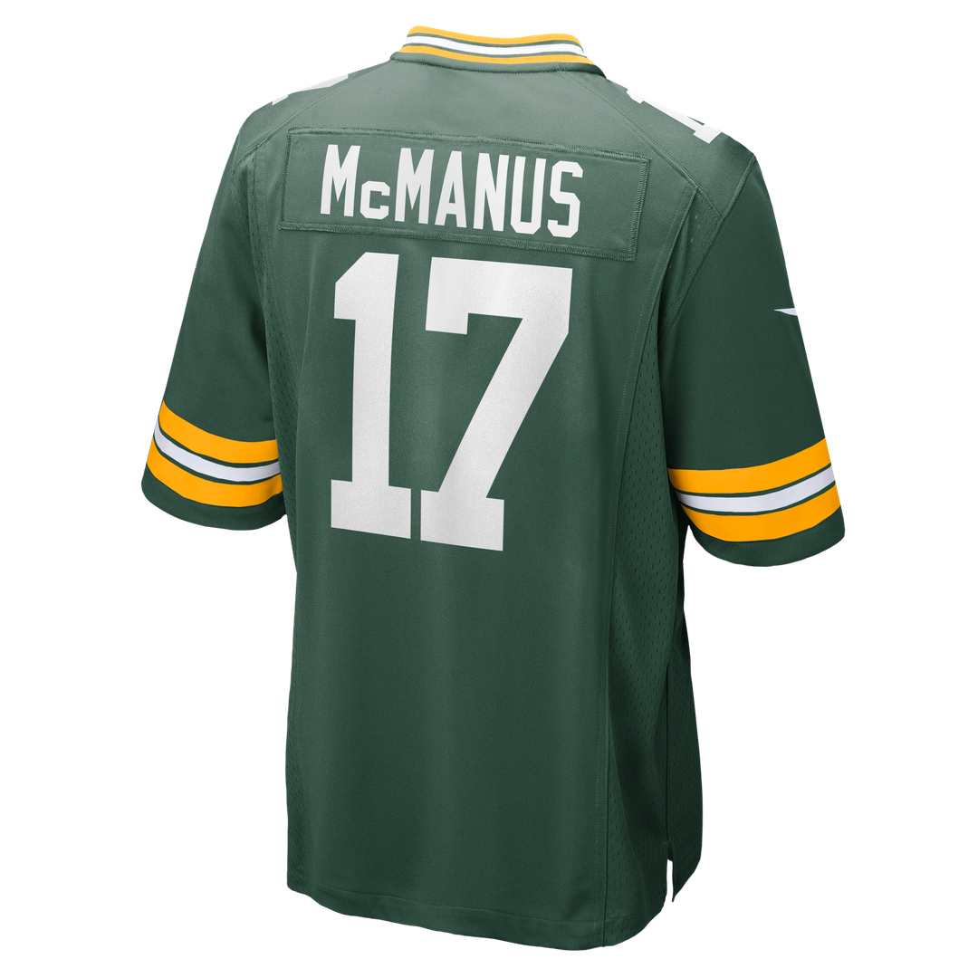 Green Bay Packers Brandon McManus Nike Green Team Game Jersey product image 3, provided for visual reference and product