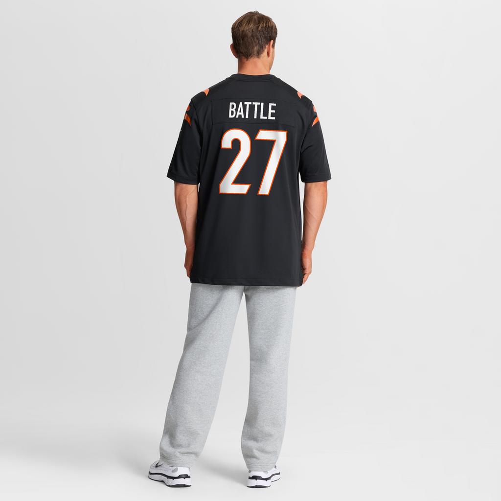 Cincinnati Bengals Jordan Battle Nike Black Team Game Jersey product image 8, provided for visual reference and product