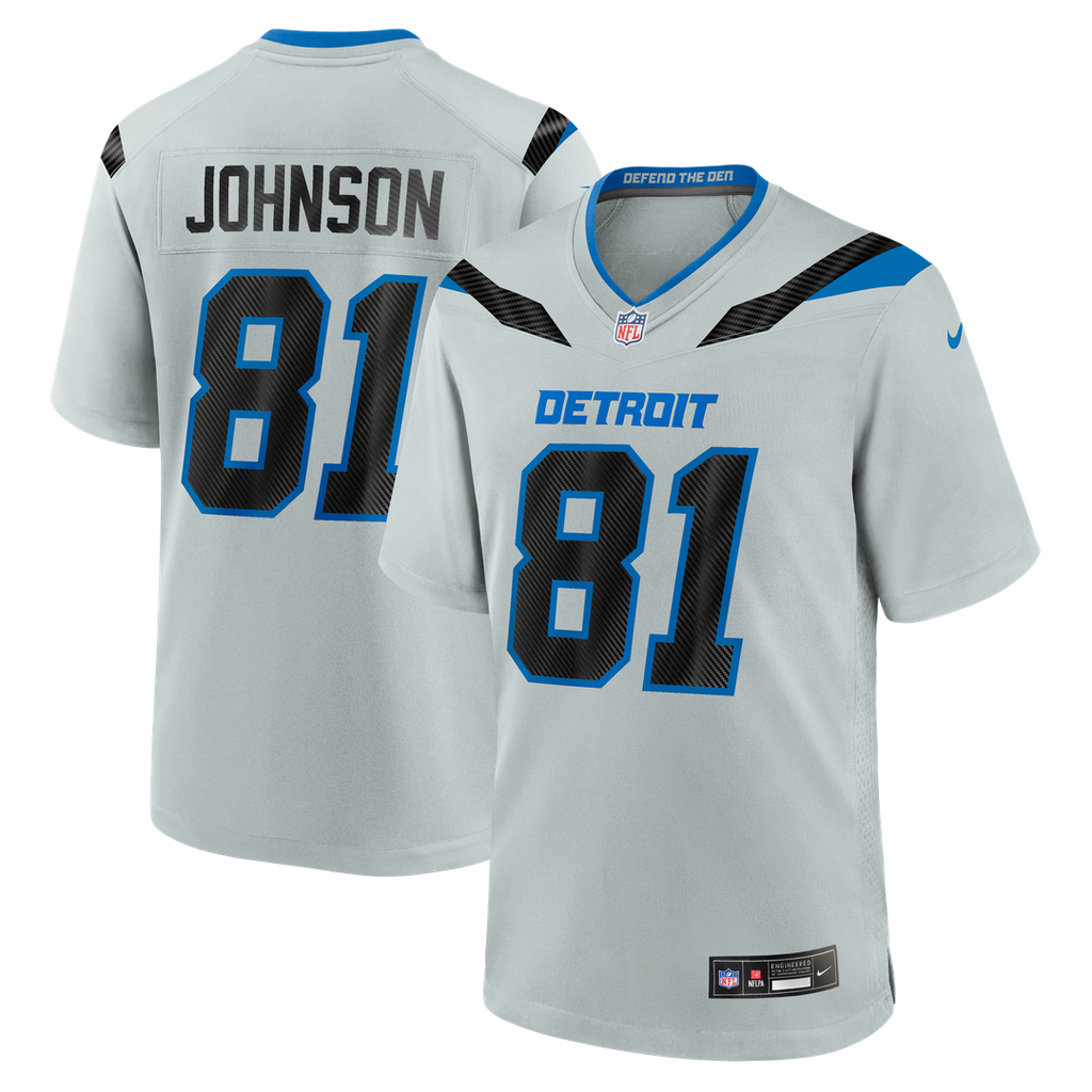 Detroit Lions Calvin Johnson Nike Silver 2026 Rivalries Collection Game Jersey product image 1, provided for visual