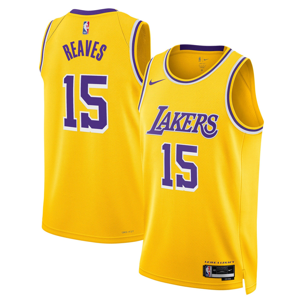 Los Angeles Lakers Nike Icon Edition Swingman Jersey - Gold - Austin Reaves - Youth product image 1, provided for visual